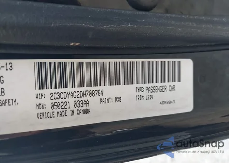 2013 Dodge Challenger Sxt z USA, uszkodzony, nr VIN 2C3CDYAG2DH708784